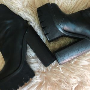 Jeffrey Campbell Black Chunky Platform Boots